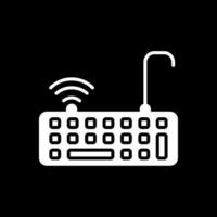 teclado glifo invertido icono diseño vector
