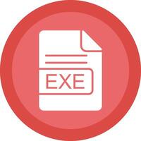EXE File Format Glyph Due Circle Icon Design vector