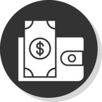 Payment Glyph Shadow Circle Icon Design vector