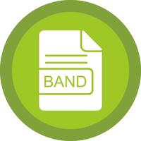 BAND File Format Glyph Due Circle Icon Design vector