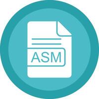 ASM File Format Glyph Due Circle Icon Design vector