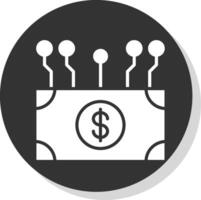 Electronic Money Glyph Shadow Circle Icon Design vector