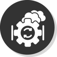 Backup And Recovery Glyph Shadow Circle Icon Design vector