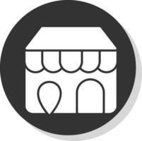 Store Locator Glyph Shadow Circle Icon Design vector