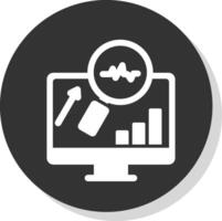 System Monitoring Glyph Shadow Circle Icon Design vector