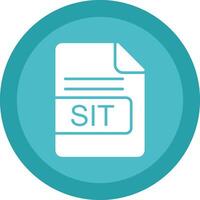 SIT File Format Glyph Due Circle Icon Design vector