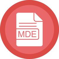 MDE File Format Glyph Due Circle Icon Design vector