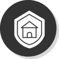 hogar proteccion glifo sombra circulo icono diseño vector