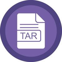 TAR File Format Glyph Due Circle Icon Design vector