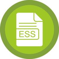 ESS File Format Glyph Due Circle Icon Design vector