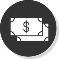 Payment Glyph Shadow Circle Icon Design vector