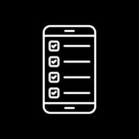 Smartphone Line Inverted Icon Design vector