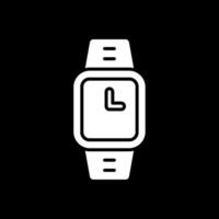 Watch Glyph Inverted Icon Design vector