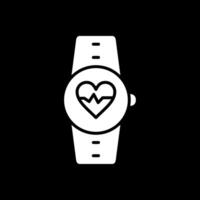 Heart Rate Monitor Glyph Inverted Icon Design vector