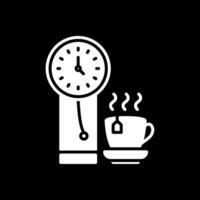 Clock Glyph Inverted Icon Design vector