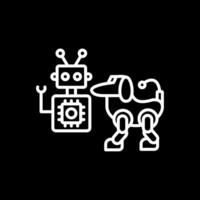 Robot Line Inverted Icon Design vector