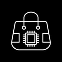 compras bolso línea invertido icono diseño vector