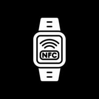 nfc glifo invertido icono diseño vector