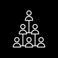 Hierarchical Structure Line Inverted Icon Design vector