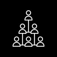 Hierarchical Structure Line Inverted Icon Design vector
