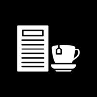 café manu glifo invertido icono diseño vector