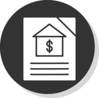 Mortgage Glyph Shadow Circle Icon Design vector