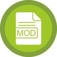 MOD File Format Glyph Due Circle Icon Design vector