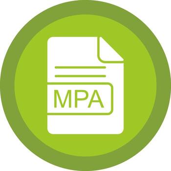 MPA File Format Glyph Due Circle Icon Design vector