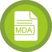 MDA File Format Glyph Due Circle Icon Design vector