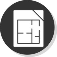 Floor Plans Glyph Shadow Circle Icon Design vector