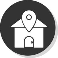 Home Location Glyph Shadow Circle Icon Design vector