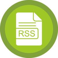 RSS File Format Glyph Due Circle Icon Design vector