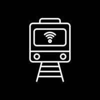 tren línea invertido icono diseño vector