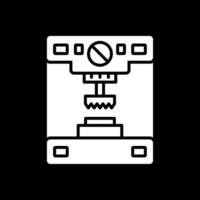 Press Machine Glyph Inverted Icon Design vector