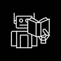Robot Line Inverted Icon Design vector