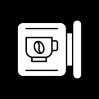 café señalización glifo invertido icono diseño vector