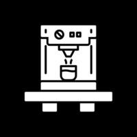 Coffee Machine Glyph Inverted Icon Design vector