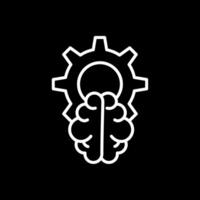 cerebro línea invertido icono diseño vector