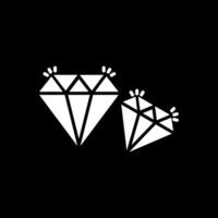 diamante glifo invertido icono diseño vector