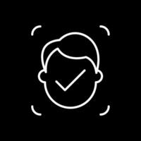 Facial Recognition Line Inverted Icon Design vector