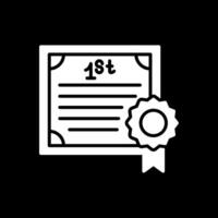 Certificate Glyph Inverted Icon Design vector