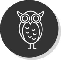 Owl Glyph Due Circle Icon Design vector