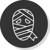 Mummy Glyph Due Circle Icon Design vector