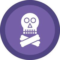 Skull Glyph Due Circle Icon Design vector