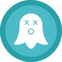 Ghost Glyph Due Circle Icon Design vector