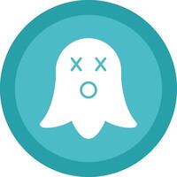 Ghost Glyph Due Circle Icon Design vector