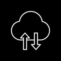 Cloud Data Transfer Line Inverted Icon Design vector