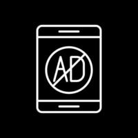 Ad Blocker Line Inverted Icon Design vector