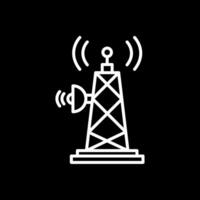 Signal Tower Line Inverted Icon Design vector