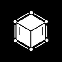 Blockchain Glyph Inverted Icon Design vector